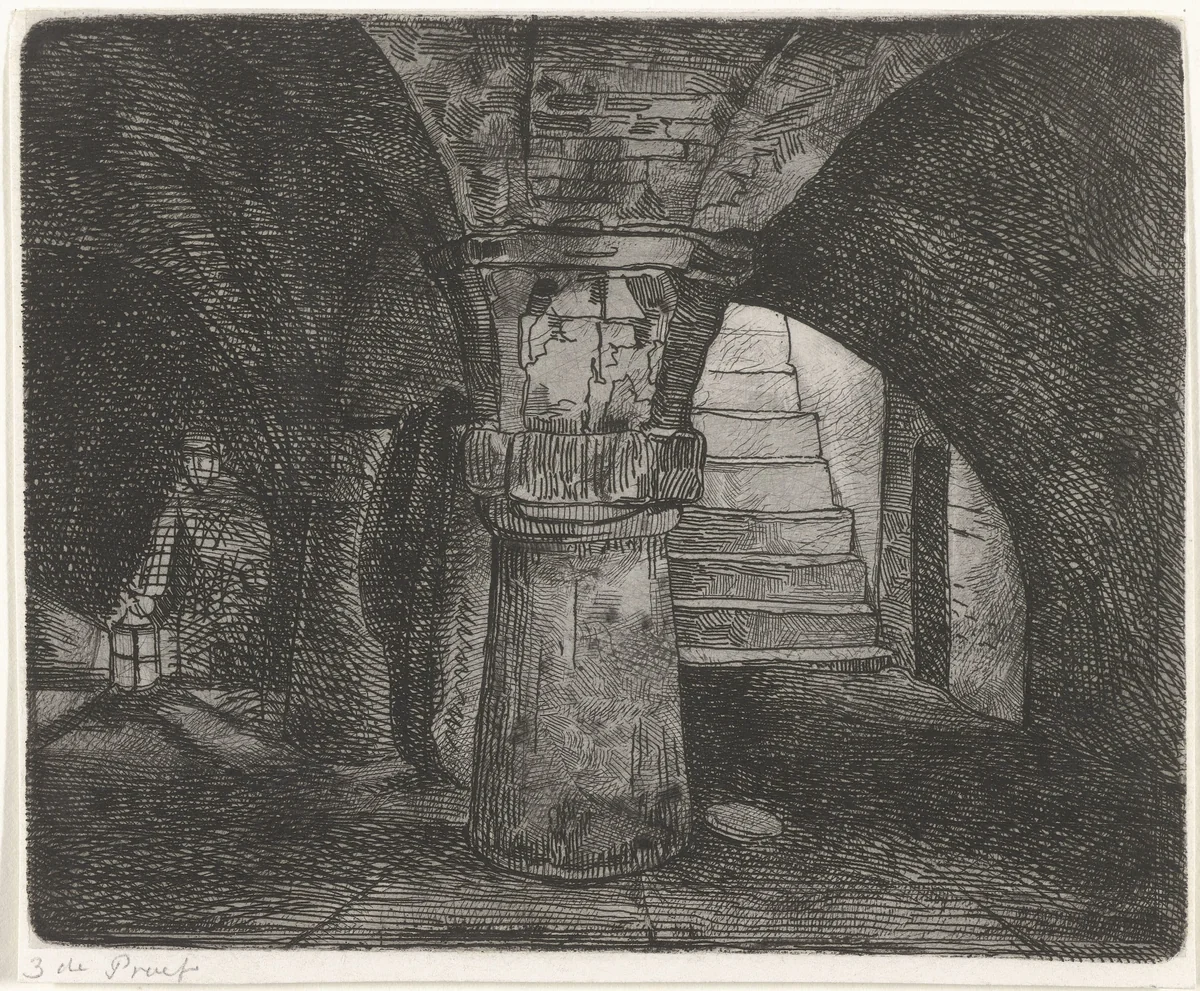 Keldergewelf by Jacobus Ludovicus Cornet, print, 1825-1882