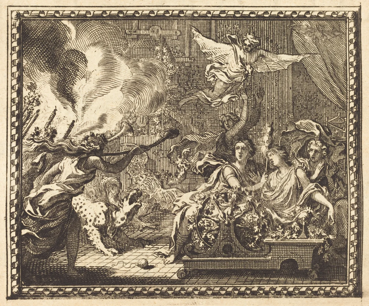 The Daughters of Minyas by Jean Lepautre, print, 1676