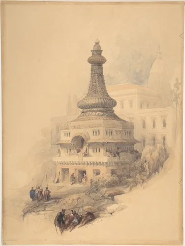 Oriental Scene by David Roberts, drawing, 1838