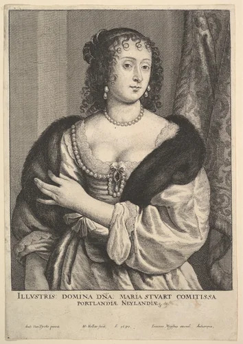 Frances Stuart, Countess of Portland by Wenceslaus Hollar, print, 1650