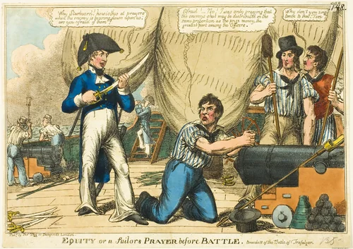 Equity, or a Sailor's Prayer before Battle by Charles Williams, print, 1805