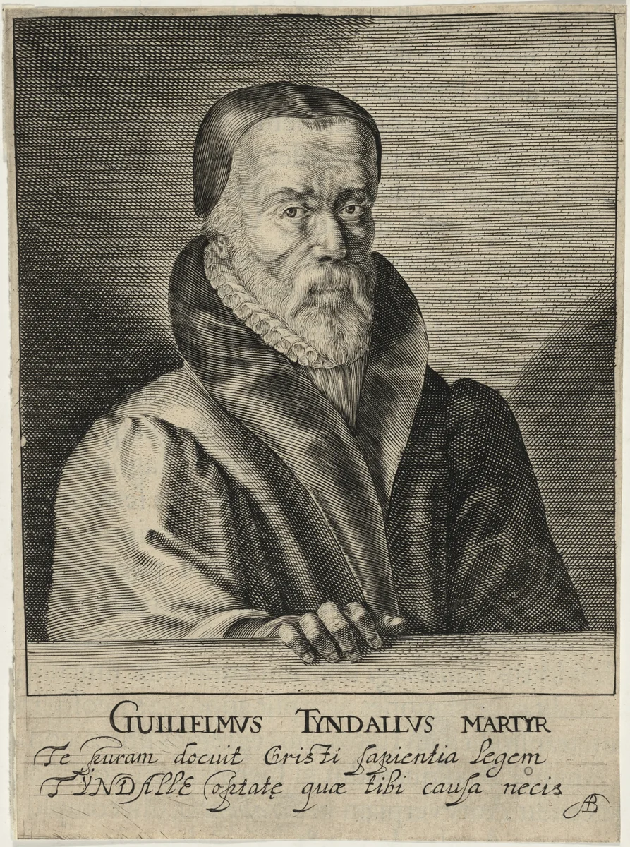 William Tyndale, Protestant Reformer and Martyr by Willem de Passe, print, 1620