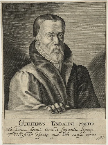 William Tyndale, Protestant Reformer and Martyr by Willem de Passe, print, 1620