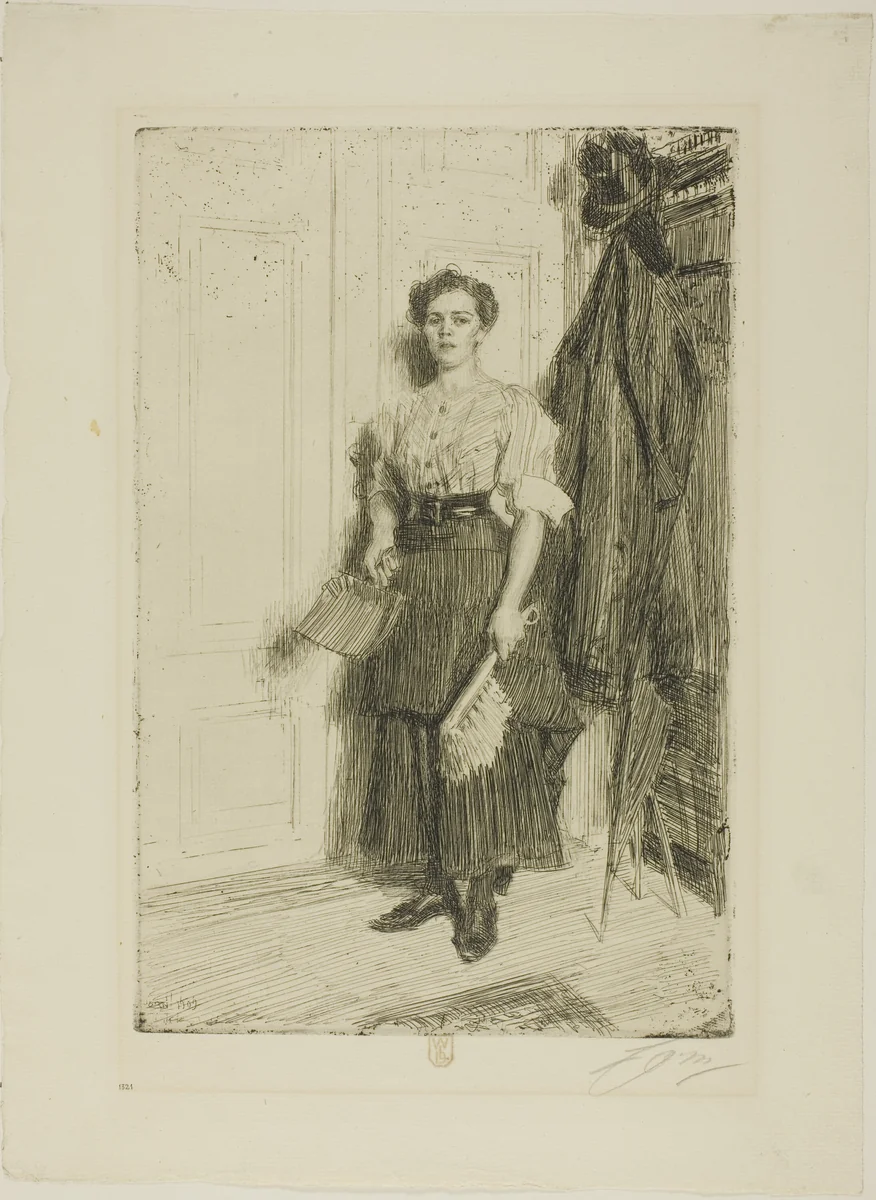 The New Maid by Anders Zorn, print, 1909