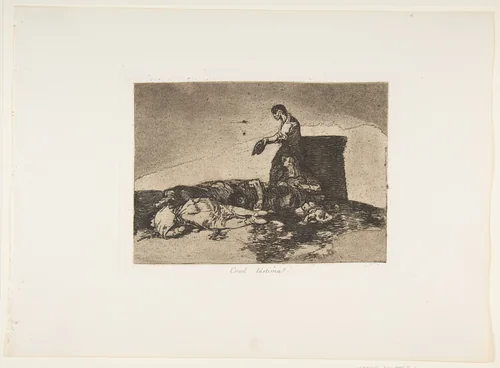 Plate 48 from "The Disasters of War" (Los Desastres de la Guerra): Cruel tale of woe! (Cruel Lástima!) by Goya, print, 1810-1820