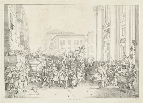 Il Carnevale di Roma (Carnival in Rome) by Friedrich Nerly, print, 1829
