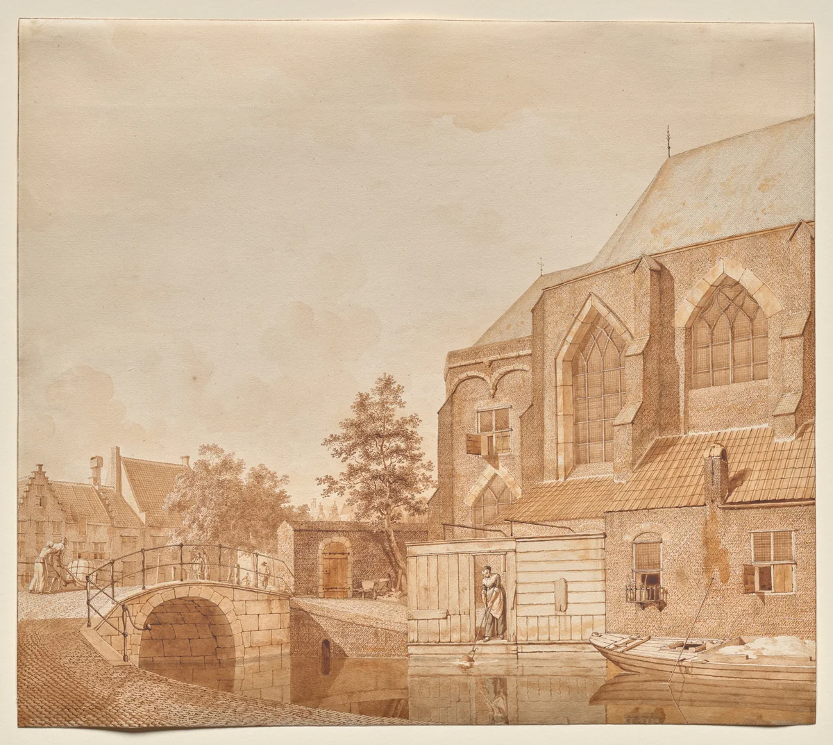 A View of the Nieuwe Kerk, Delft by Johannes Huibert Prins, drawing, 1793