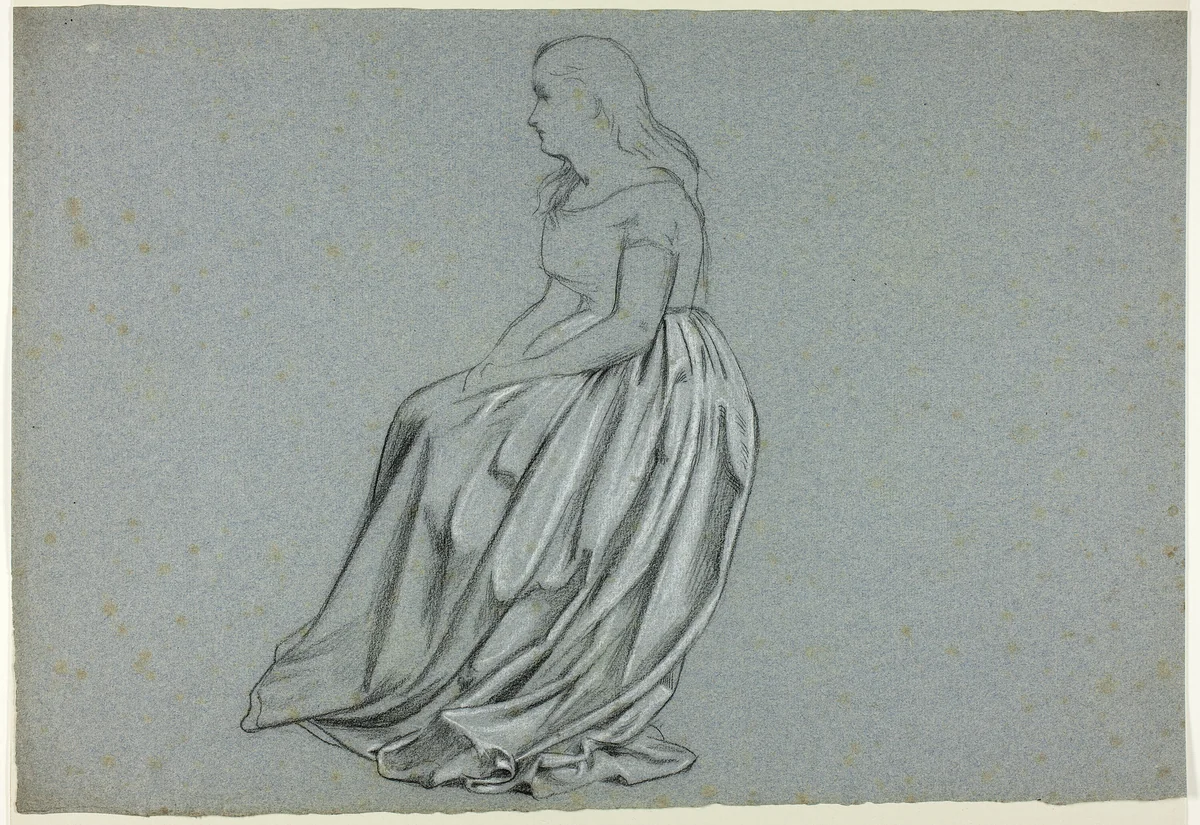 Profile of a Seated Woman by Henry Stacy Marks, drawing, 1849-1898