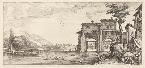 The Bathers by Jacques Callot, print, 1630