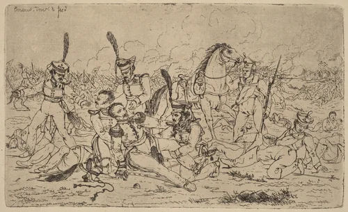 Death of a Russian General (Le Mort d'un general russe) by Gerhardus Emaus de Micault, print, 1814