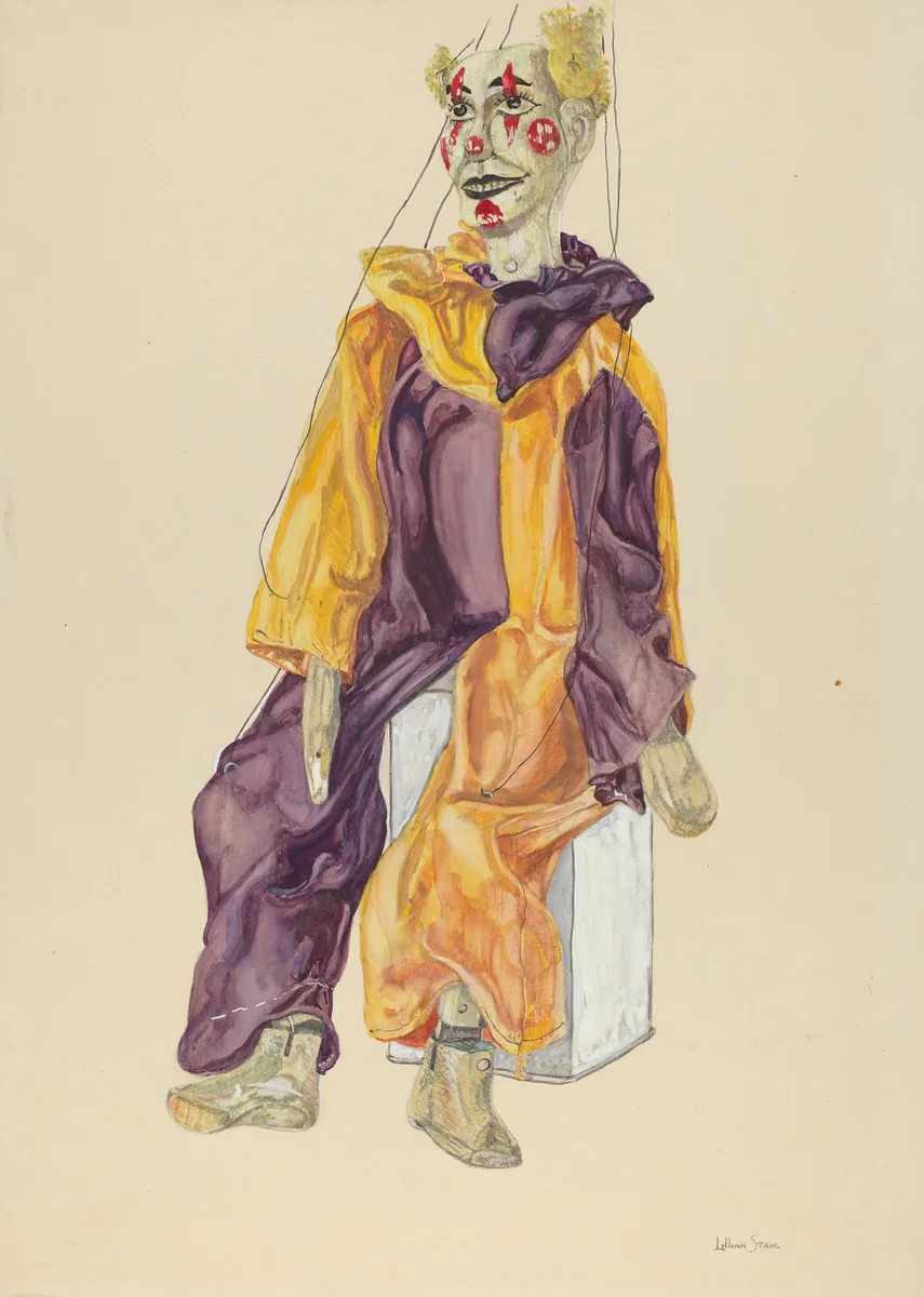 Marionette Clown by Lillian Stahl, index of american design, 1936