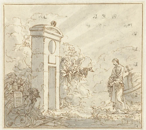 De hemelpoort by Jan Luyken, drawing, 1708-1710