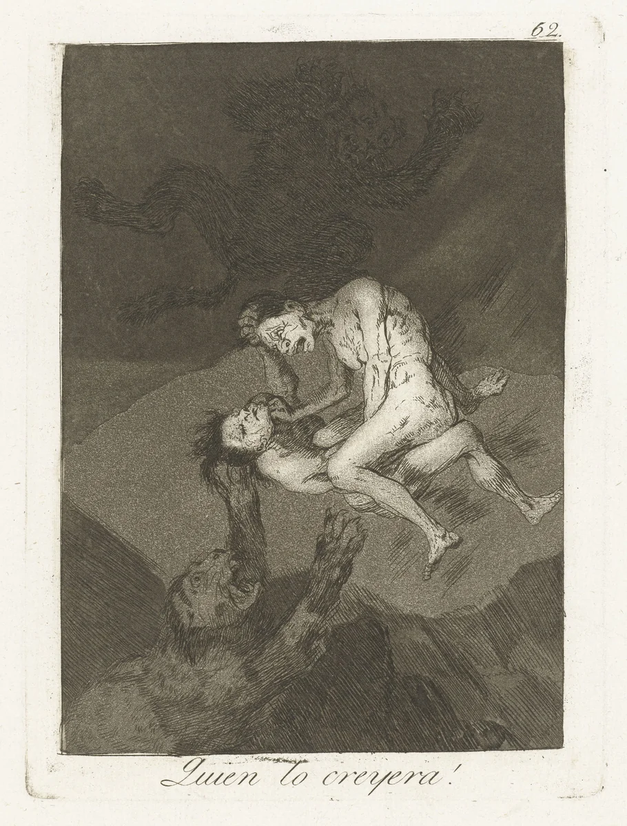 Wie had dat gedacht! by Francisco de Goya, print, 1797-1799