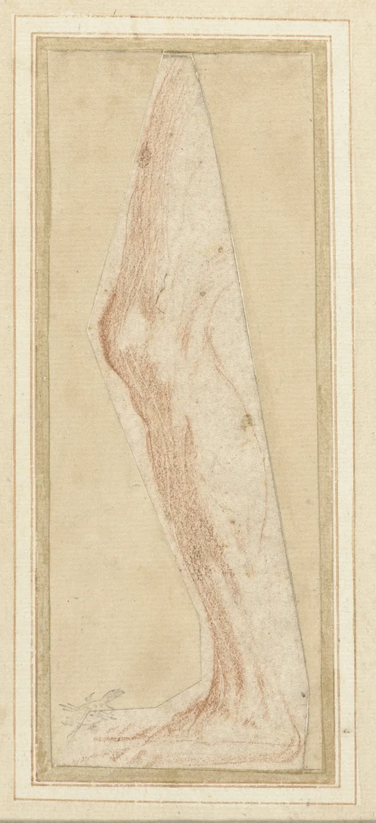 Studie van een been by Parmigianino, drawing, 1524-1526