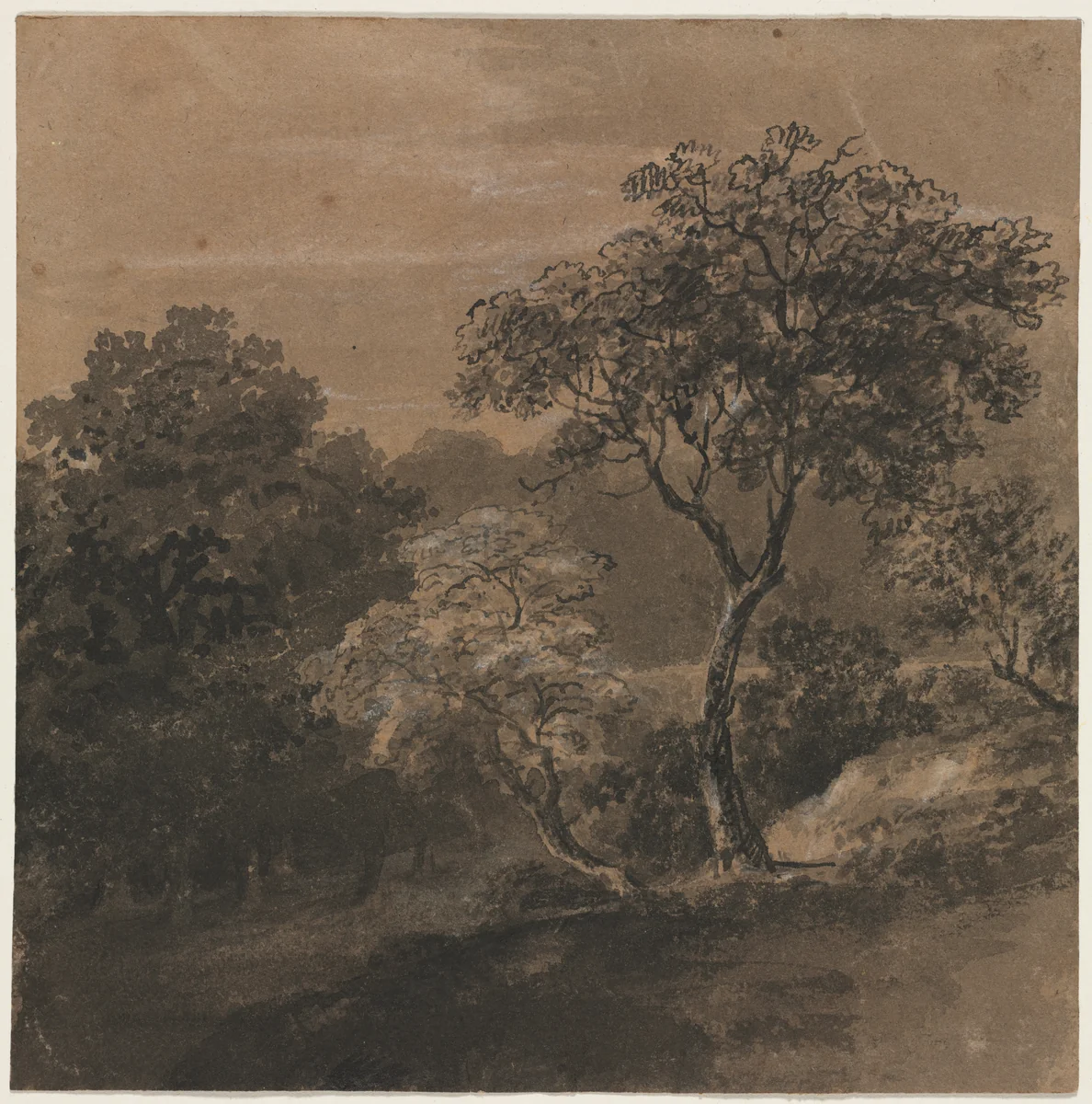 Landscape by George Vincent, drawing, 1811-1831