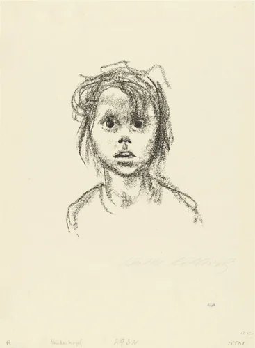 Child's Head (Kinderkopf) by Käthe Kollwitz, print, 1925