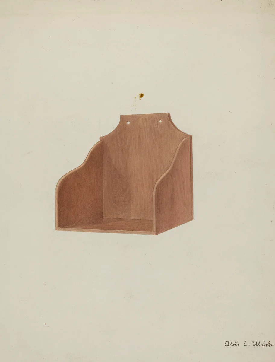 Shaker Wooden Wall Shelf by Alois E. Ulrich, index of american design, 1937