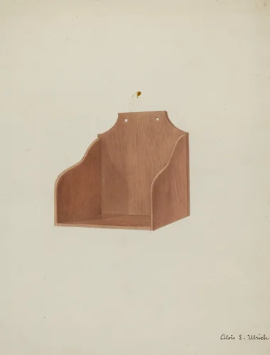 Shaker Wooden Wall Shelf by Alois E. Ulrich, index of american design, 1937
