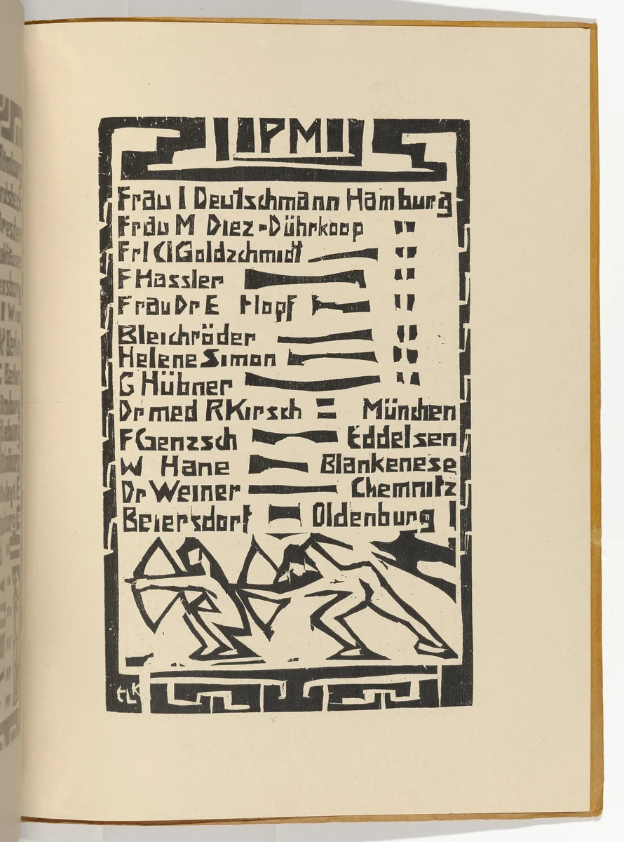 PM (Passive Members) [PM (Passive Mitglieder)] (plate, folio 18) from KG Brücke by Ernst Ludwig Kirchner, illustrated book, 1910