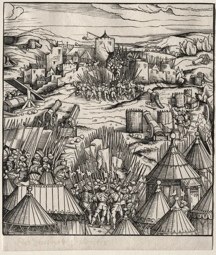 The Storming of Nantes by Hans Burgkmair, print, 1512-1515