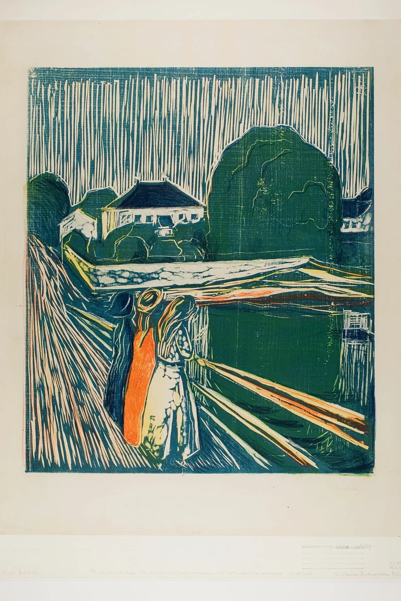 The Girls on the Bridge by Edvard Munch, print, 1918