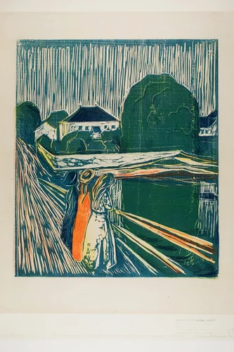 The Girls on the Bridge by Edvard Munch, print, 1918