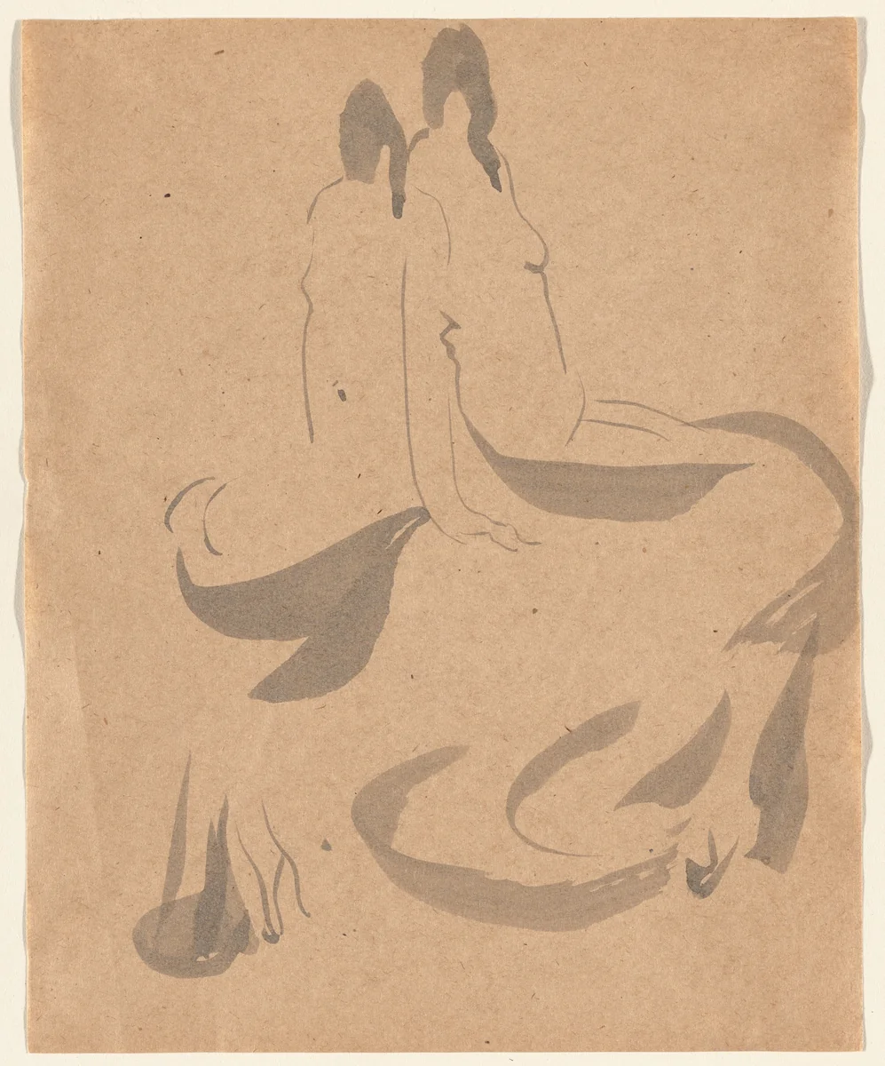 Two Figures by Gaston Lachaise, drawing, 1906