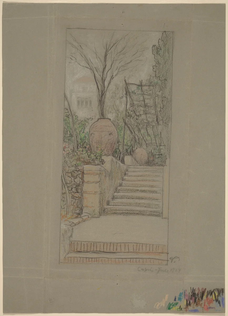 Capri by Elihu Vedder, drawing, 1914