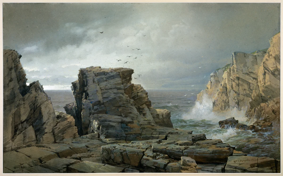 A Rocky Coast by William Trost Richards, artwork, 1877