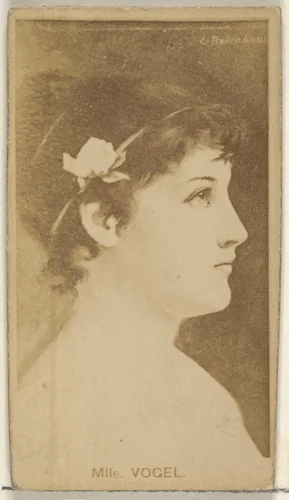 Mlle. Vogel, from the Actors and Actresses series (N45, Type 8) for Virginia Brights Cigarettes by Allen & Ginter, photograph, 1885-1891