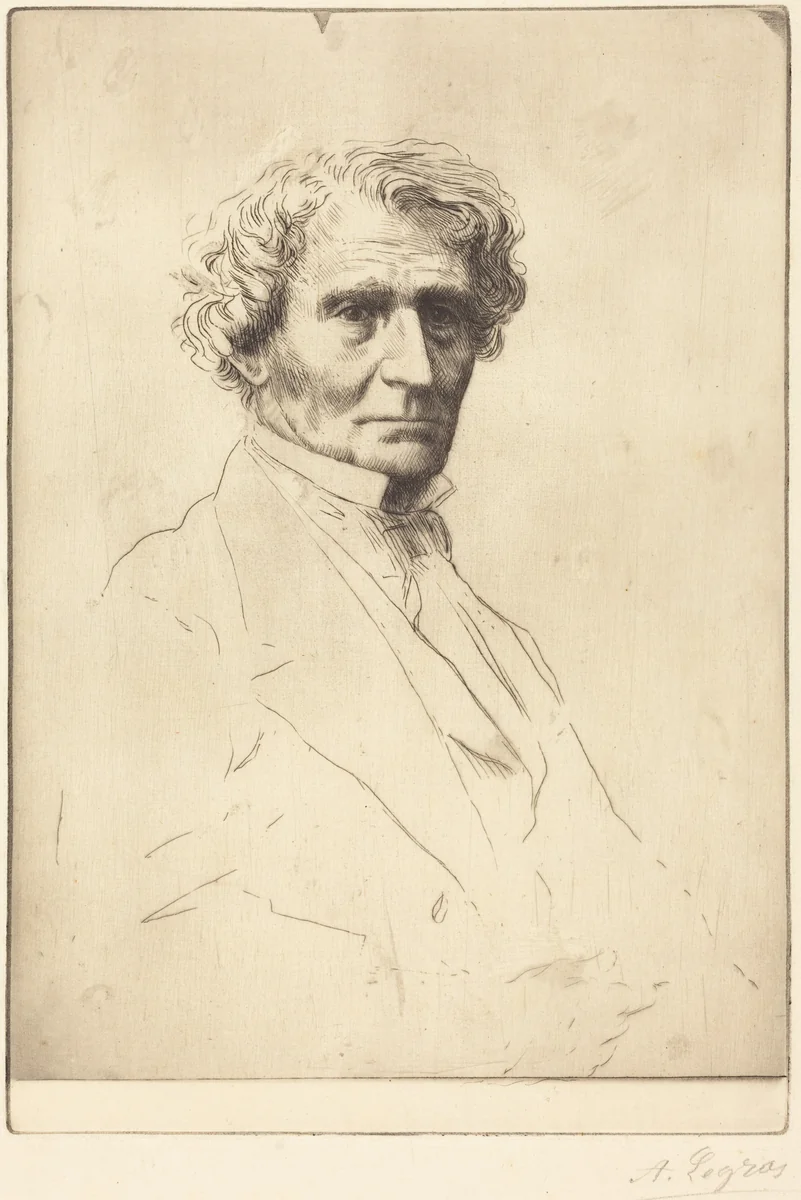 Hector Berlioz by Alphonse Legros, print, 1837-1911