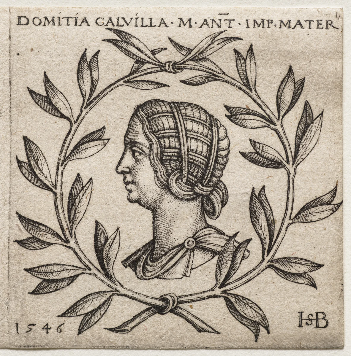 Bust of Domitia Calvilla by Hans Sebald Beham, print, 1546