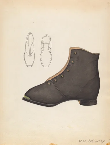 Child's Shoe by Mae Szilvasy, index of american design, 1937