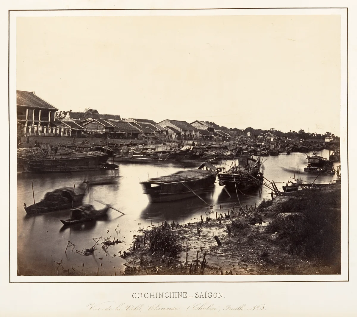 Vue de la Ville Chinoise (Cholen) Feuille No. 5, Saïgon, Cochinchine by Emile Gsell, photograph, 1866