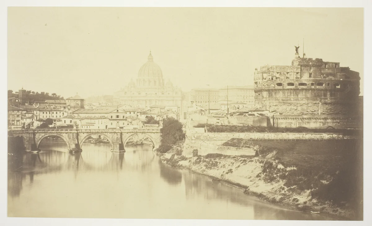Untitled (bridge over Tiber River) by Robert Macpherson, photograph, 1852-1862