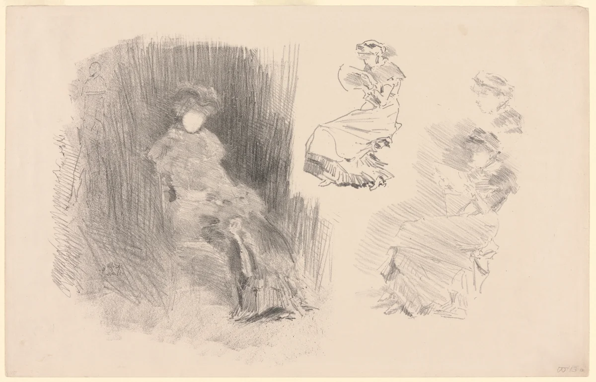 Reading by James McNeill Whistler, print, 1879