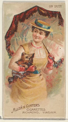 On Duty, from the Parasol Drills series (N18) for Allen & Ginter Cigarettes Brands by Allen & Ginter, print, 1888