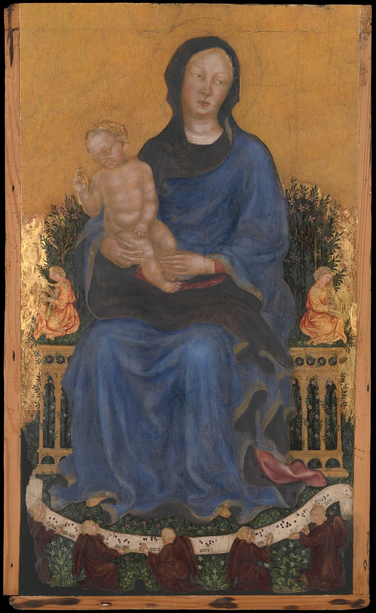 Madonna and Child with Angels by Gentile da Fabriano, painting, 1408-1427