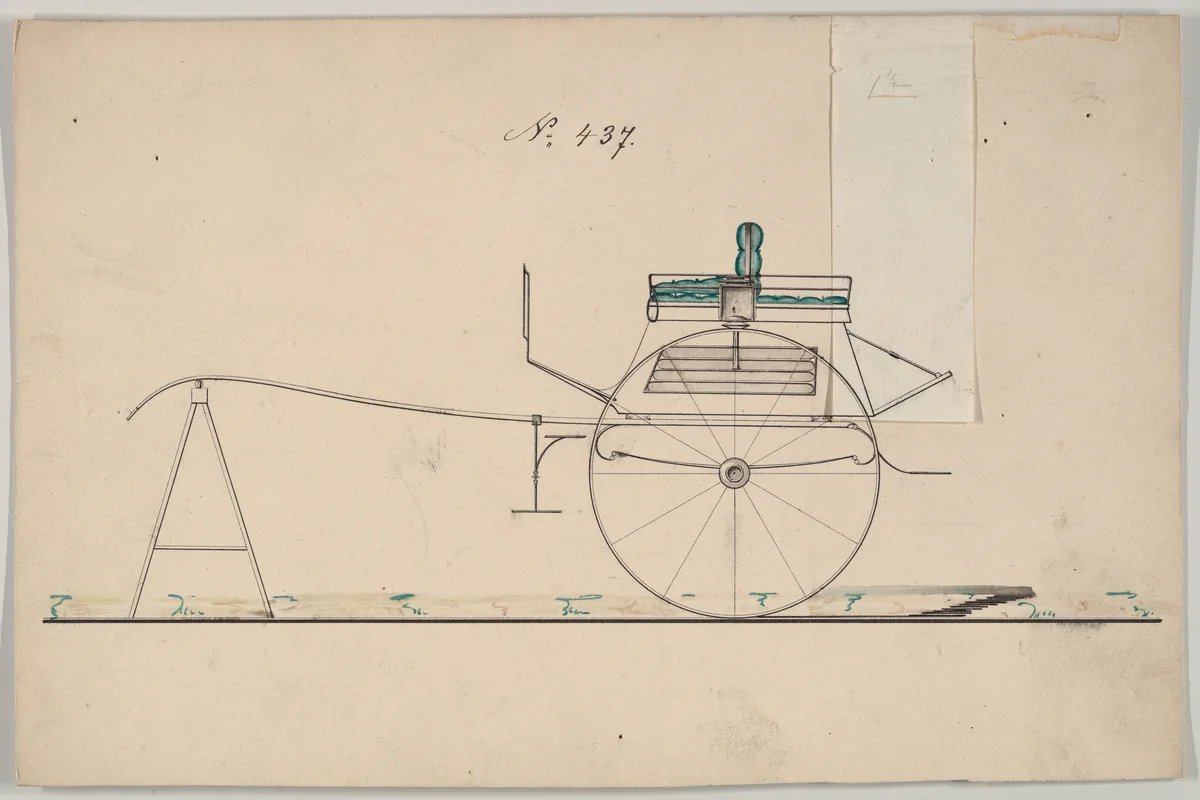 Dog Cart #437 by Brewster & Co., drawing, 1850-1870