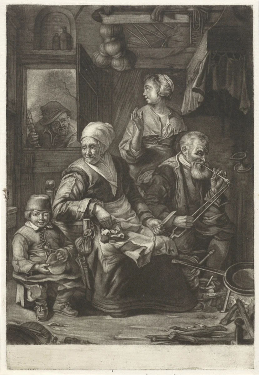 Koekenbakster by Jacob Gole, print, 1670-1724