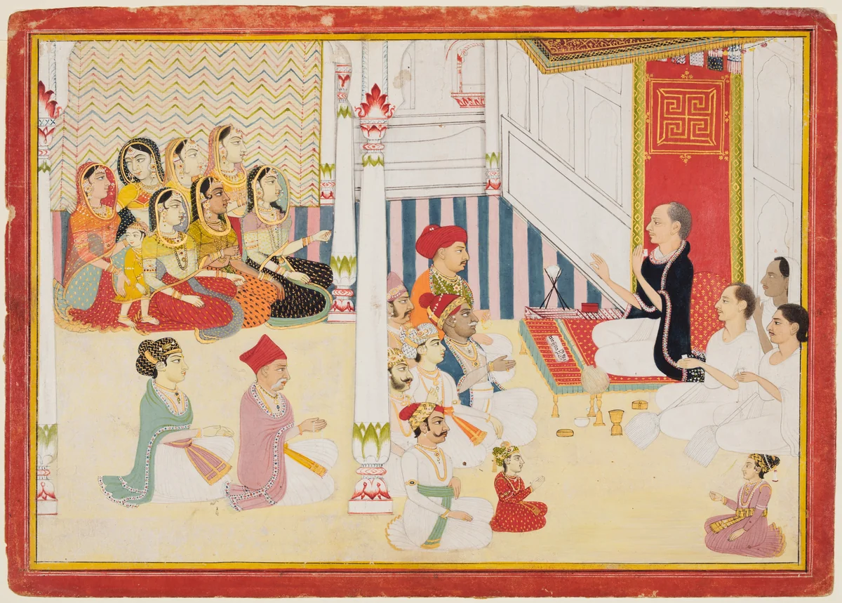 Shvetambara Jain Teacher Giving Instruction by Sahib Ram, painting, 1740-1770