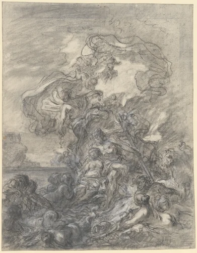 Allegory of Fishery: Neptune and Amphitrite by Gabriel François Doyen, drawing, 1768-1778