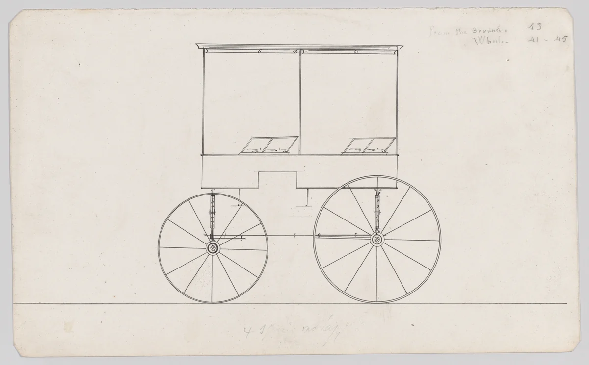 Design for Canopy Top Wagon by Brewster & Co., drawing, 1850-1870