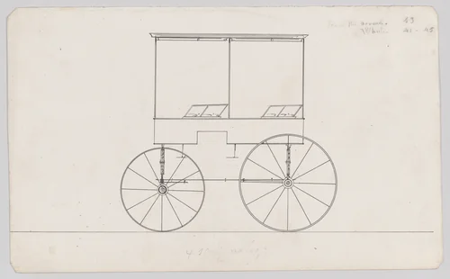 Design for Canopy Top Wagon by Brewster & Co., drawing, 1850-1870
