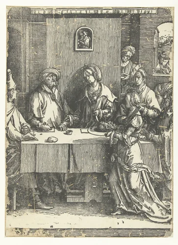 Salomé met het hoofd van Johannes de Doper by Lucas van Leyden, print, 1512-1514