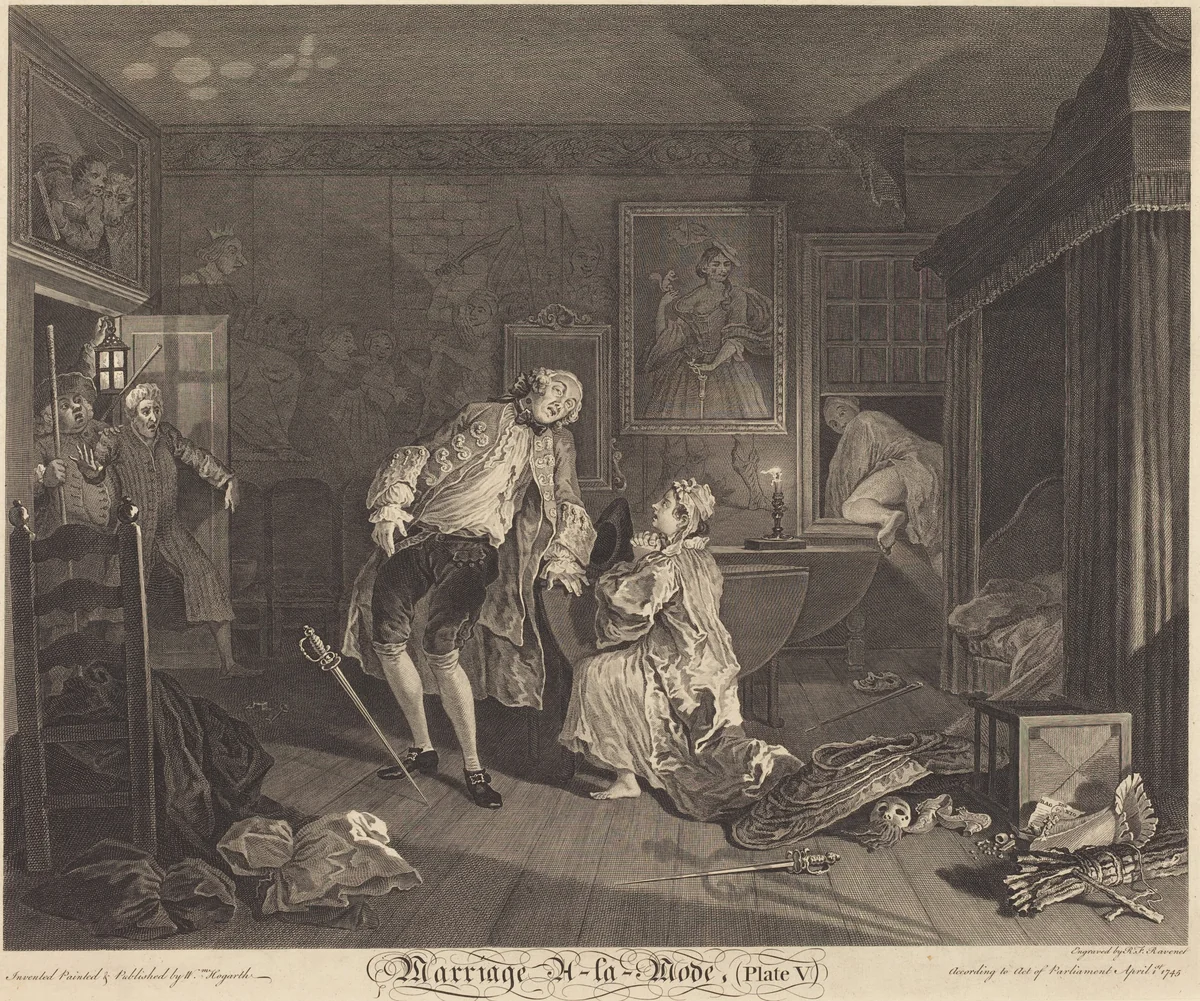 Marriage a la Mode: pl.5 by Simon-François Ravenet, print, 1745