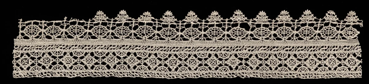 Needlepoint (Reticella) and Bobbin Lace Band by Unknown, textile, 1500-1599