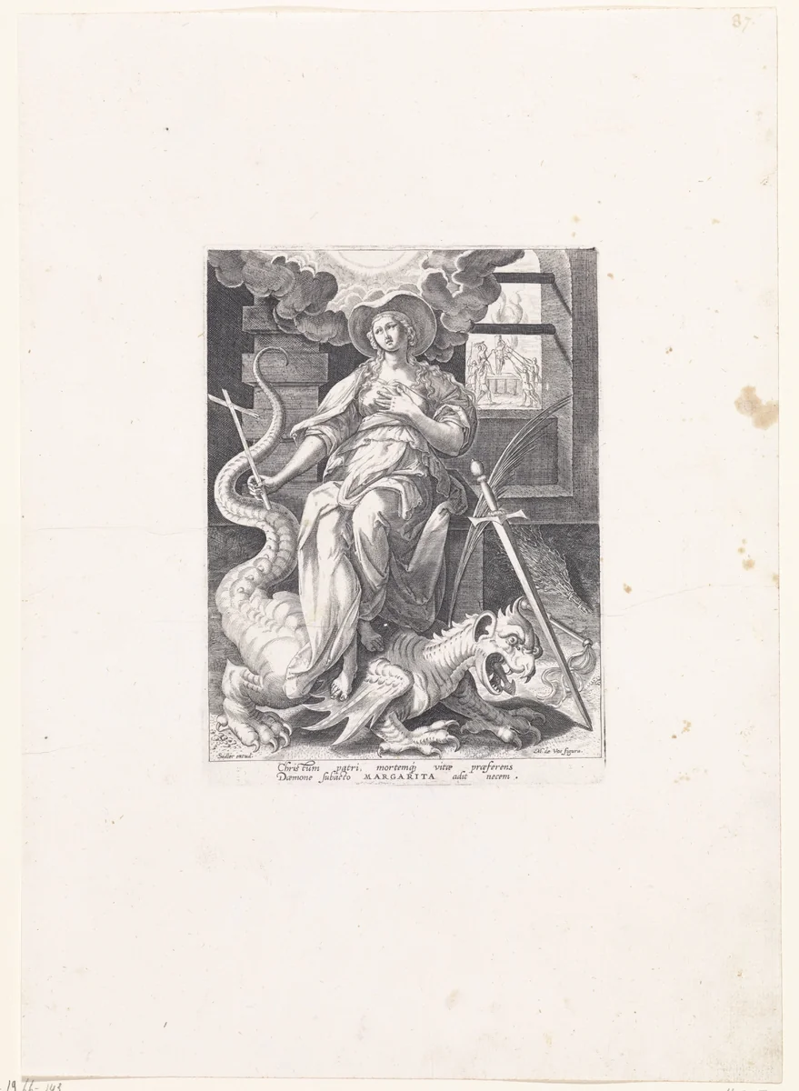 Heilige Margaretha by Unknown, print, 1583-1587