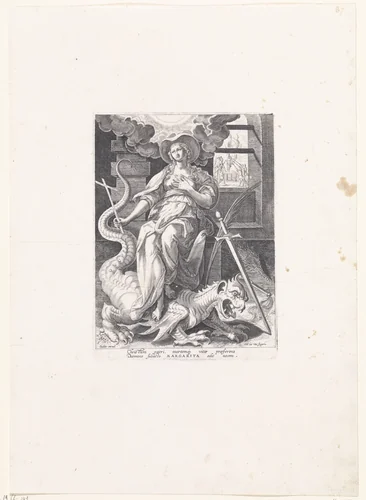 Heilige Margaretha by Unknown, print, 1583-1587
