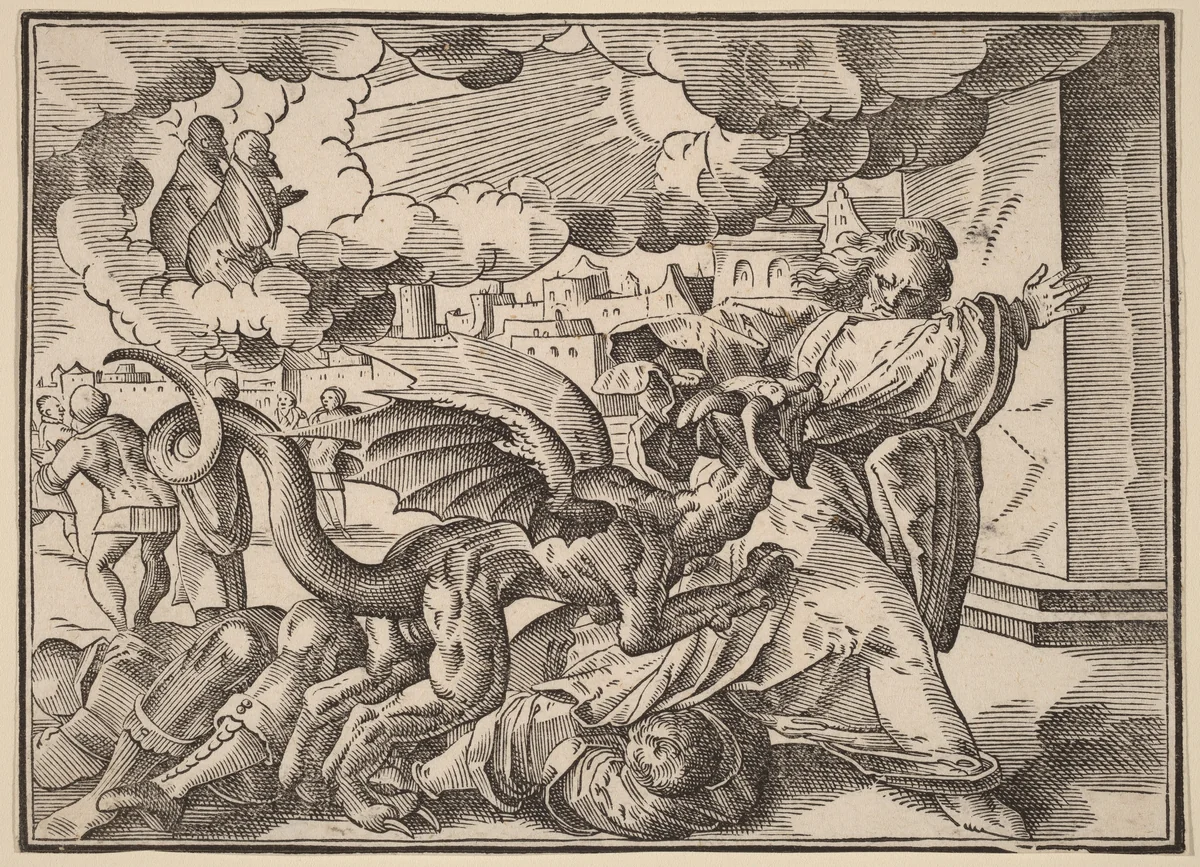 The Four Horsemen of the Apocalypse by Christoph Murer, print, 1558-1614